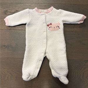 Chick pea white waffle baby girl sleeper 3-6M VGuC